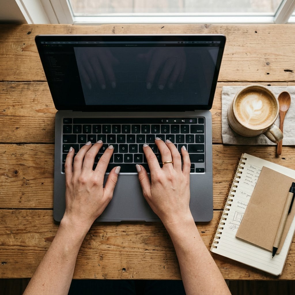 Person completing a usability test on laptop